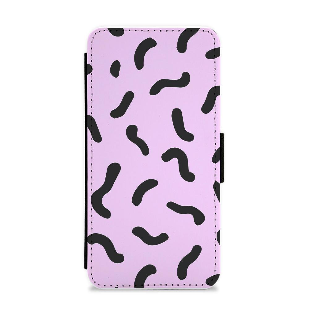 Purple And Black - Eighties Flip / Wallet Phone Case