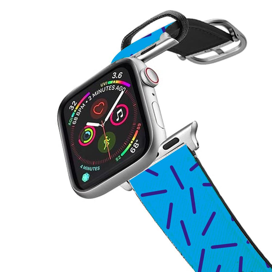 Blue Line Pattern - Eighties Apple Watch Strap