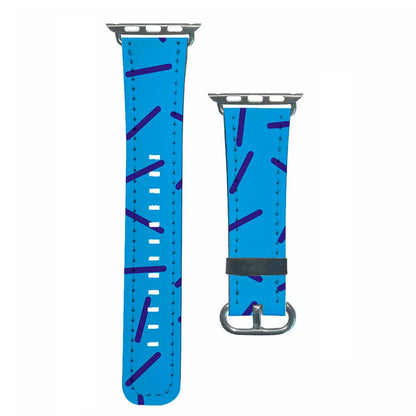 Blue Line Pattern - Eighties Apple Watch Strap