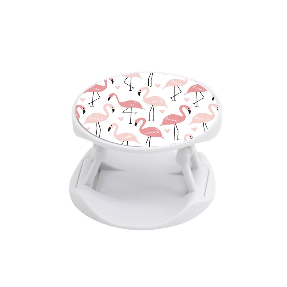 White & Pink Flamingo Pattern FunGrip