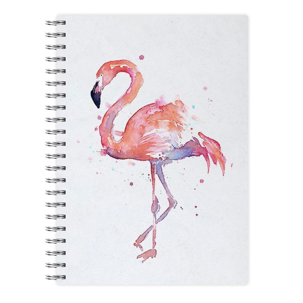 Watercolour Flamingo Painting Notebook - Fun Cases