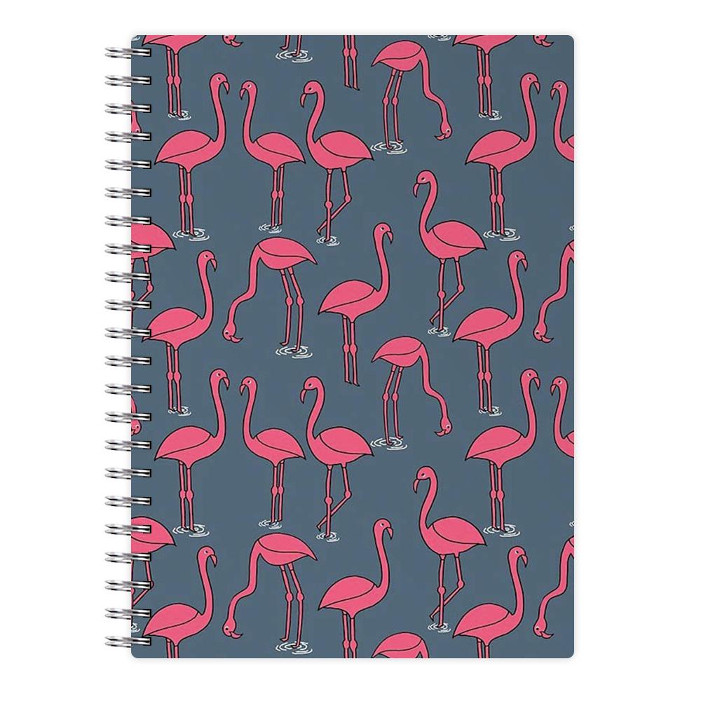 Basic Pink Flamingo Pattern Notebook - Fun Cases