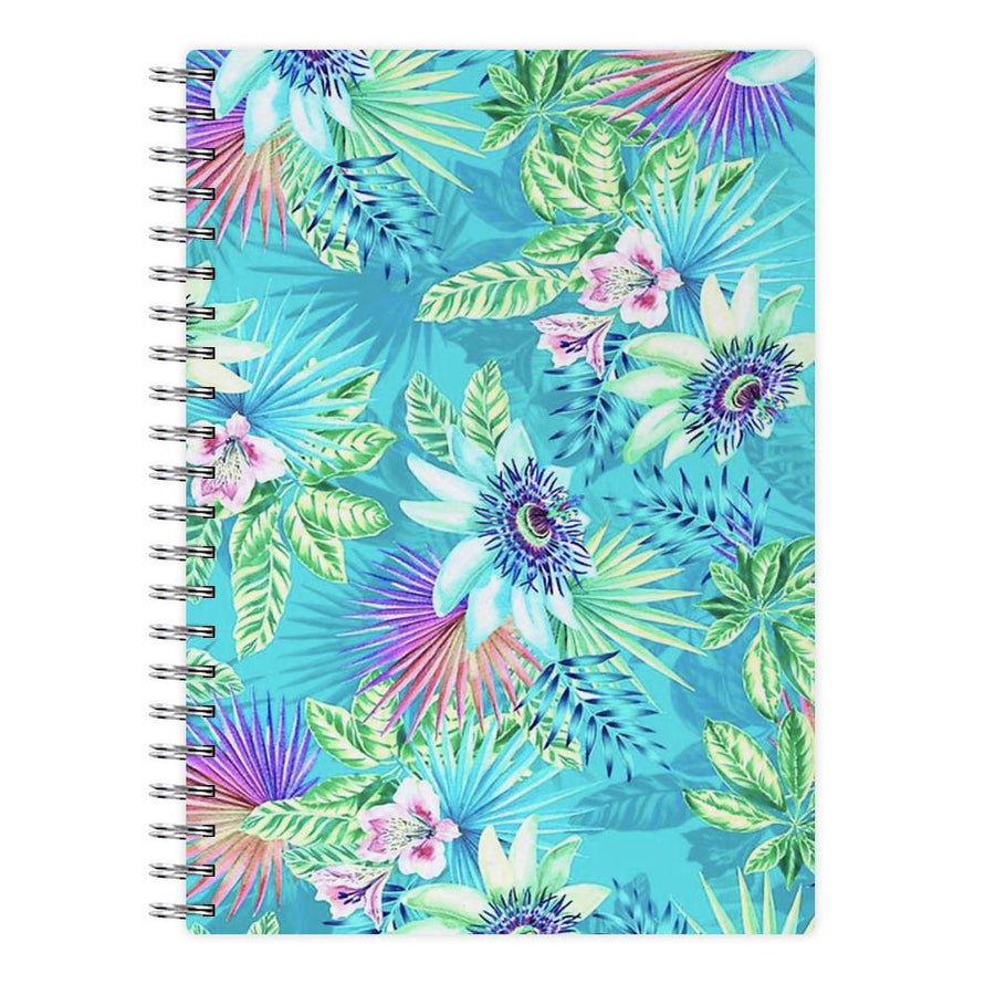 Blue Floral Pattern Notebook - Fun Cases
