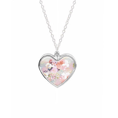 Pastel Pink Floral Pattern Necklace