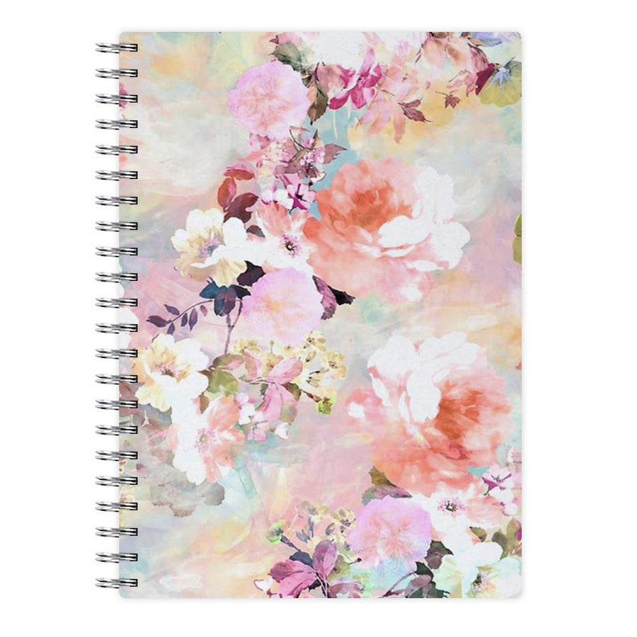 Pastel Pink Floral Pattern Notebook - Fun Cases