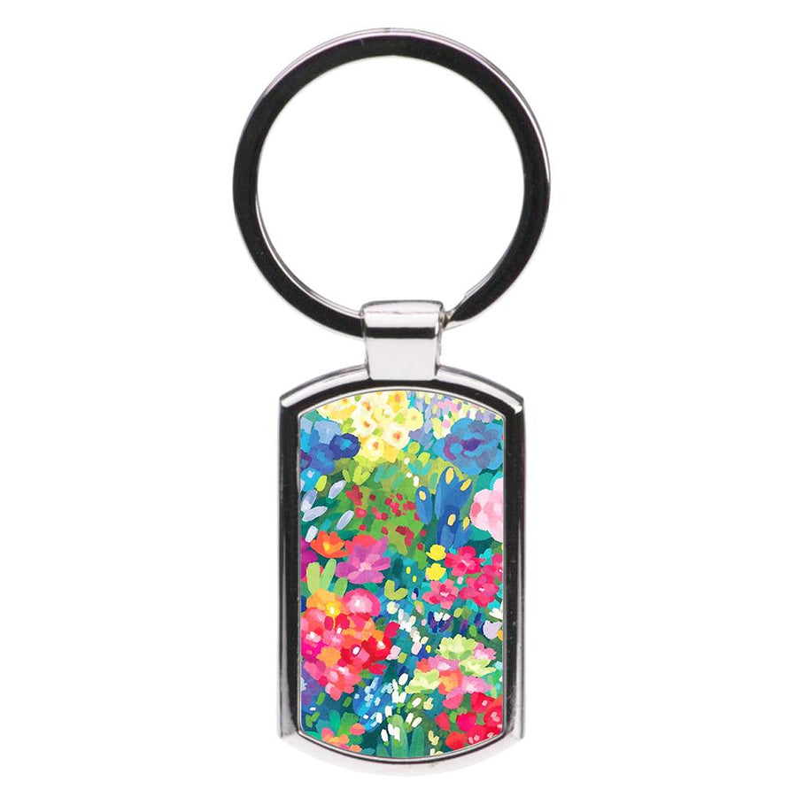 Colourful Floral Pattern Luxury Keyring