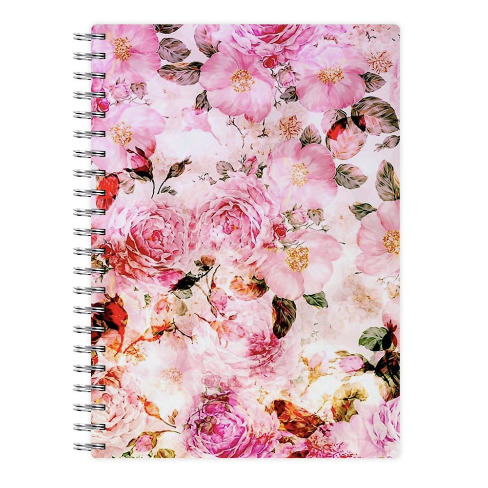 Pretty Pink Chic Floral Pattern Notebook - Fun Cases