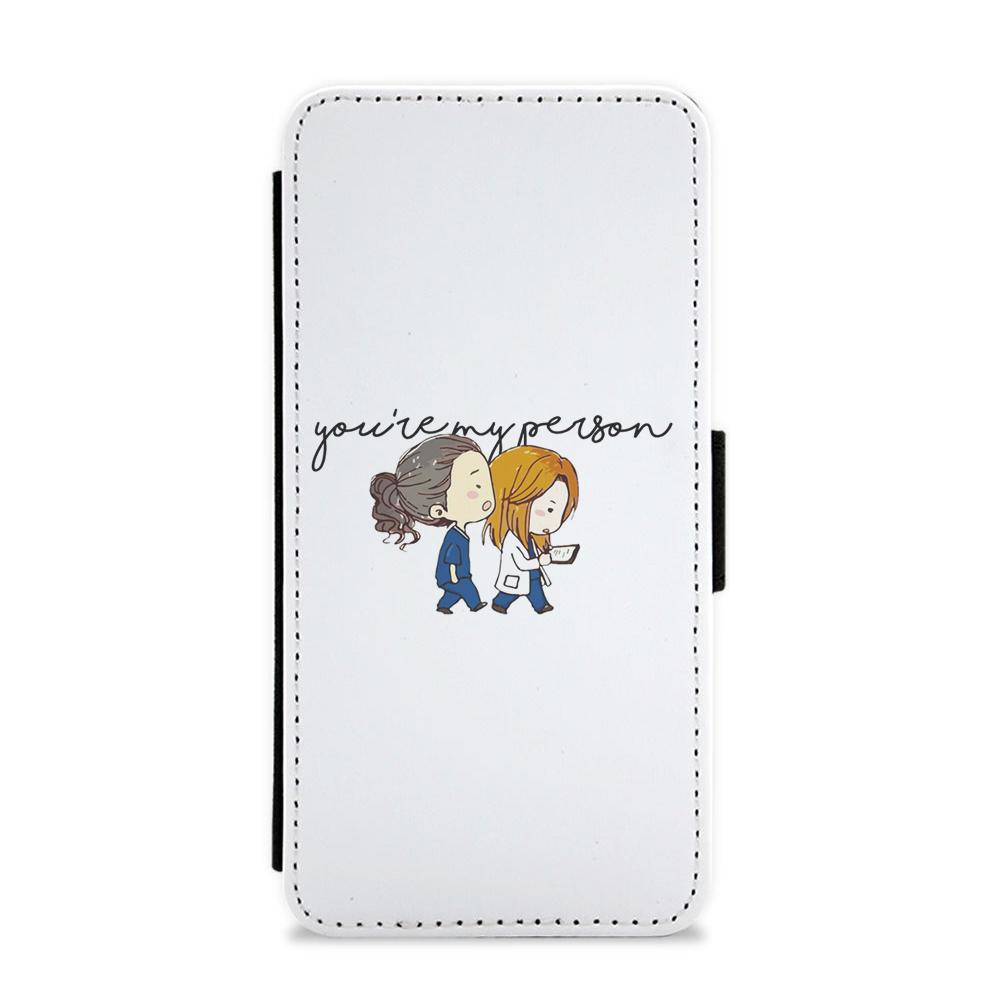 You're My Person Cartoon - Grey's Anatomy Flip / Wallet Phone Case