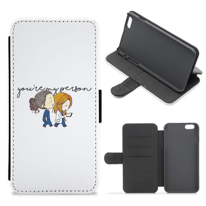 You're My Person Cartoon - Grey's Anatomy Flip / Wallet Phone Case