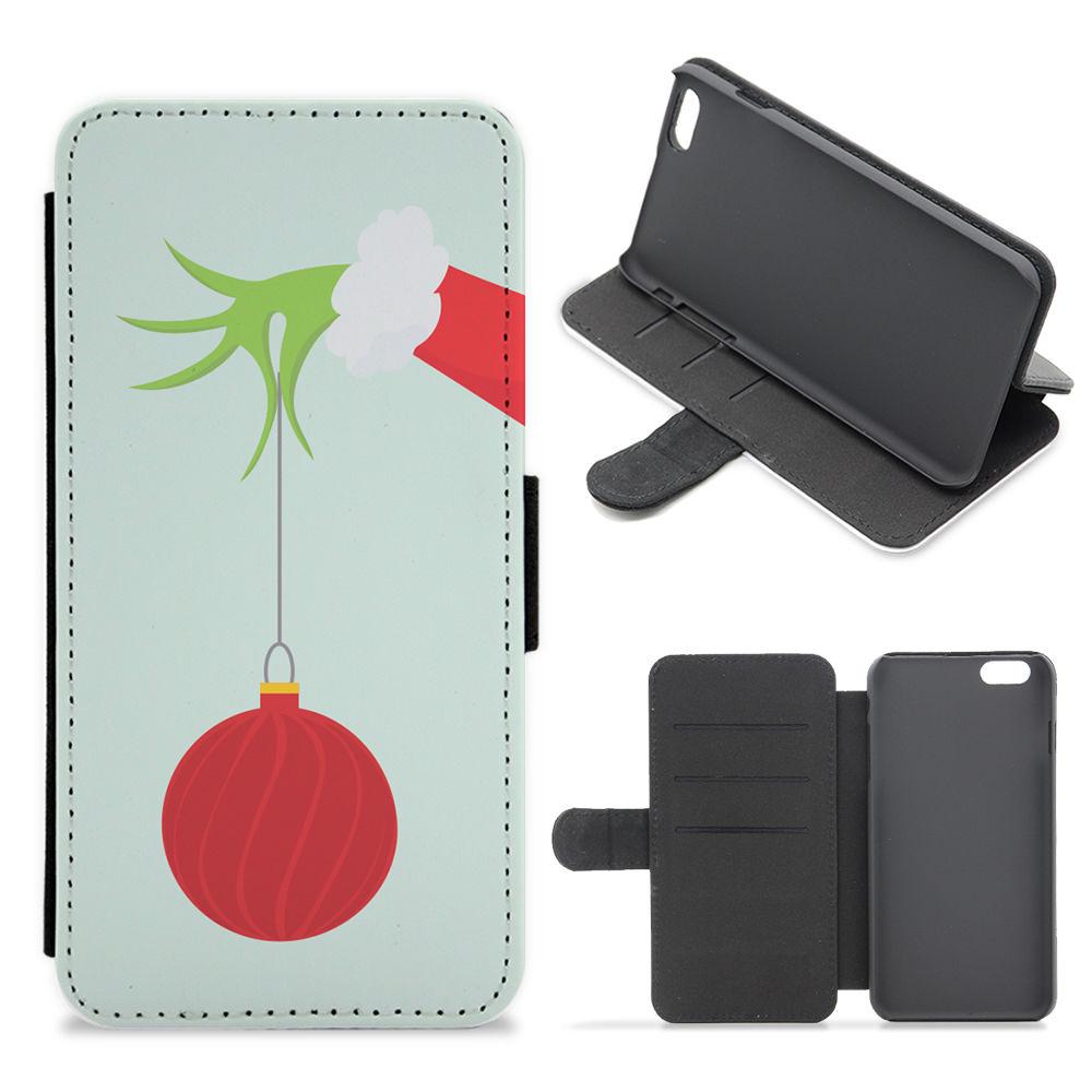 Christmas Bauble - Grinch Flip / Wallet Phone Case
