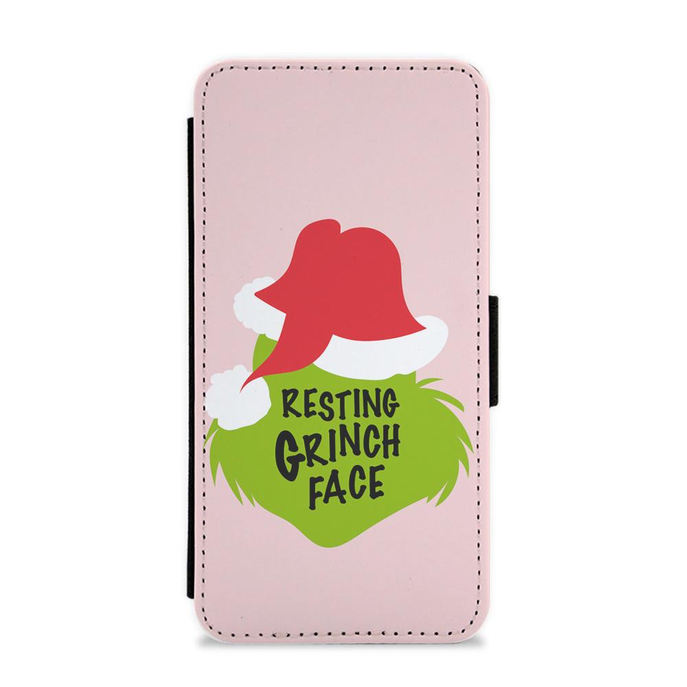 Resting Grinch Face Flip / Wallet Phone Case