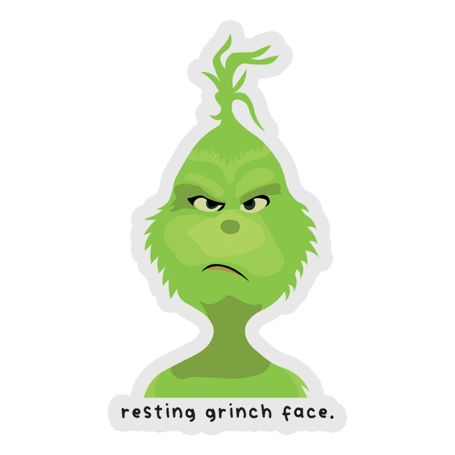 Resting Grinch Face - The Grinch  Sticker