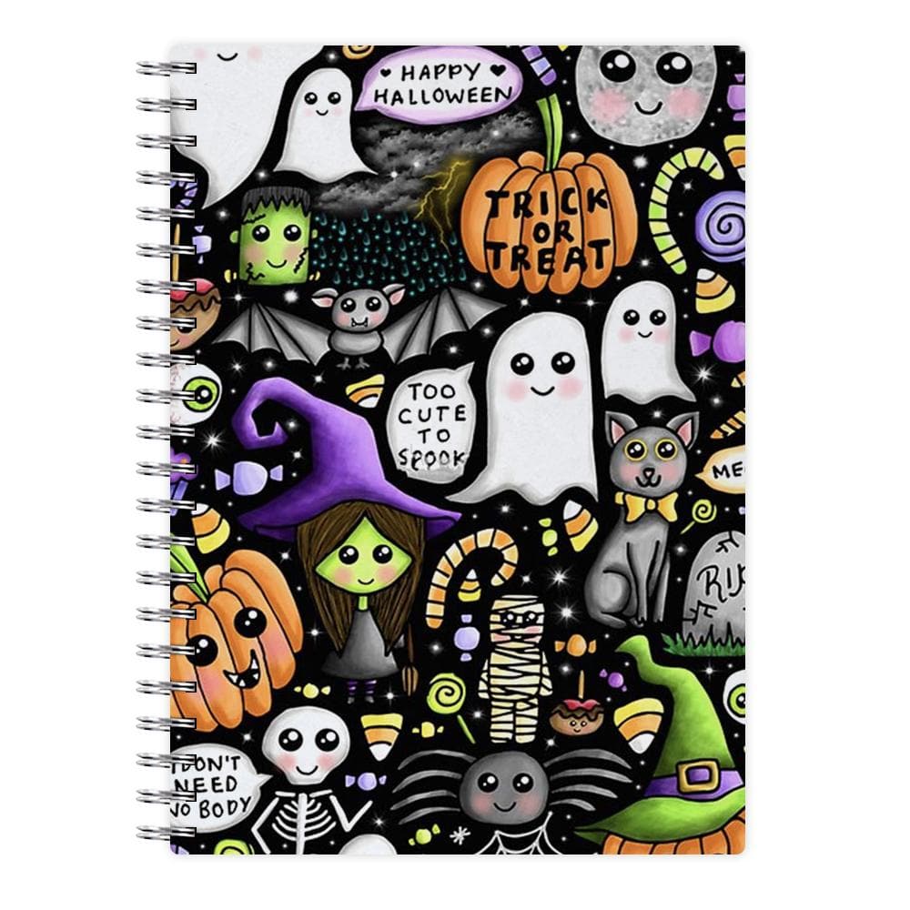 Colourful Halloween Pattern Notebook - Fun Cases