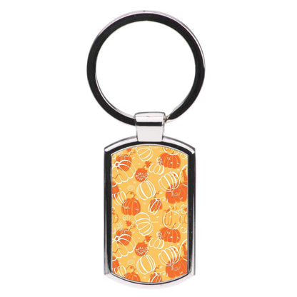 Drawn Pumpkin Pattern Luxury Keyring