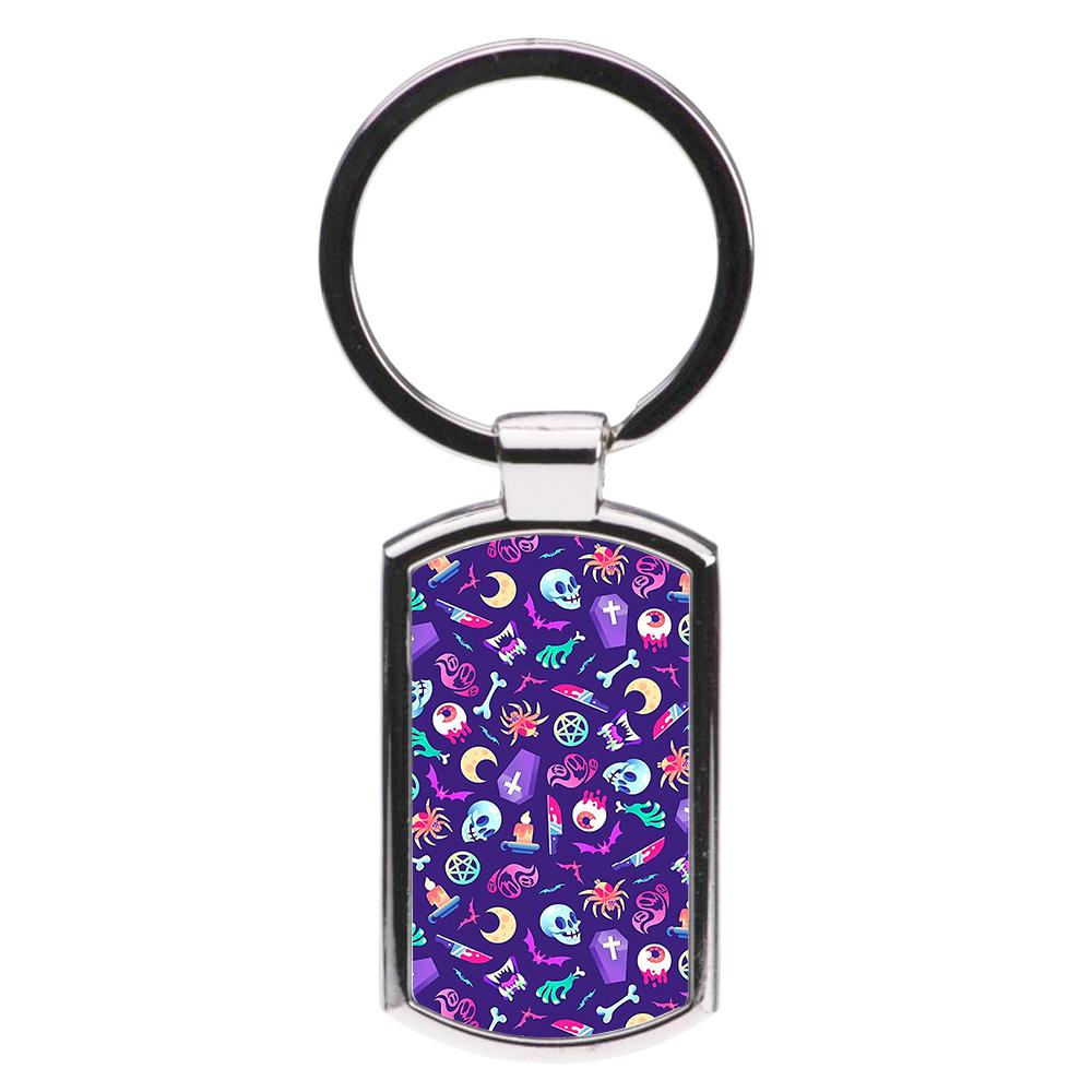 Horroriffic Halloween Pattern Luxury Keyring