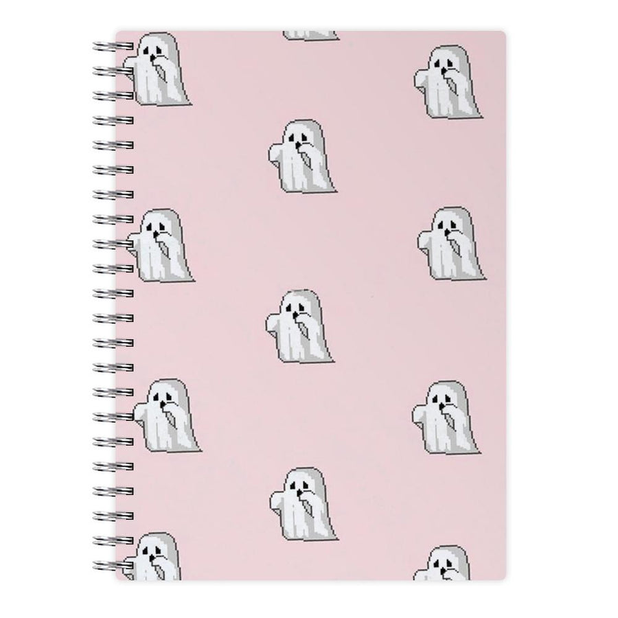 Pastel Pixel Ghost Halloween Notebook - Fun Cases