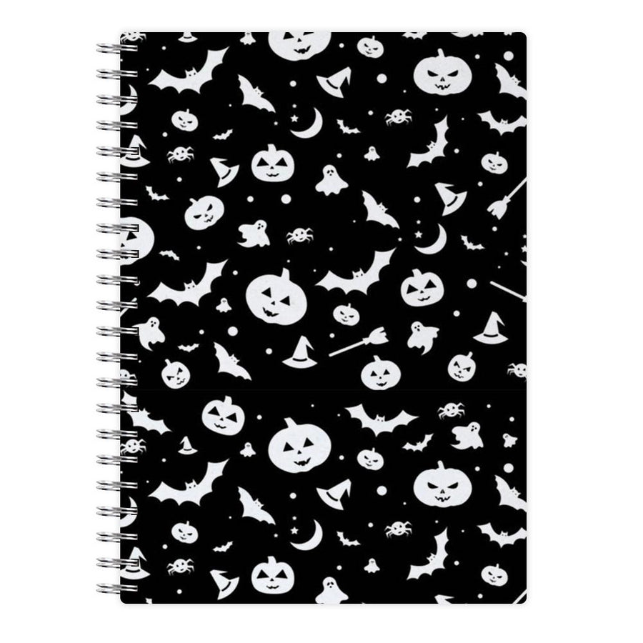 Black and White Halloween Pattern Notebook - Fun Cases
