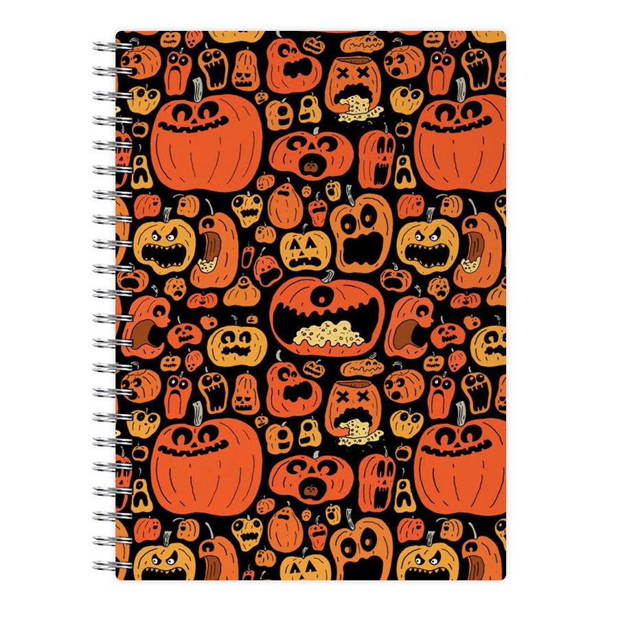 Scary Pumpkin Halloween Pattern Notebook