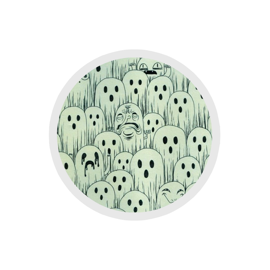 Droopy Ghost Pattern Sticker