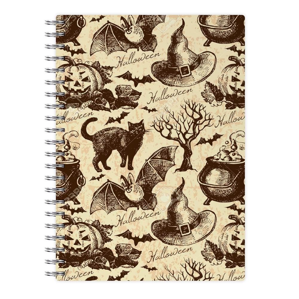 Vintage Halloween Pattern Notebook