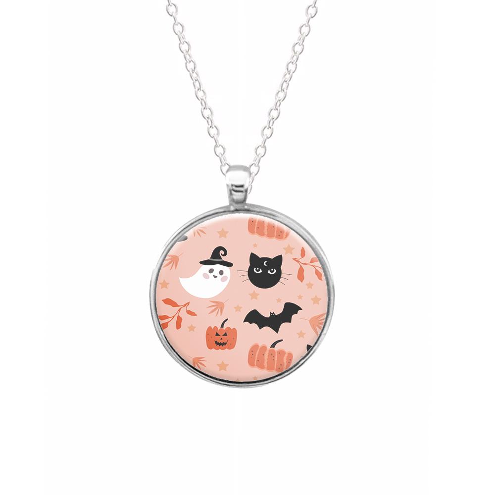 Pretty Pink Halloween Pattern Necklace