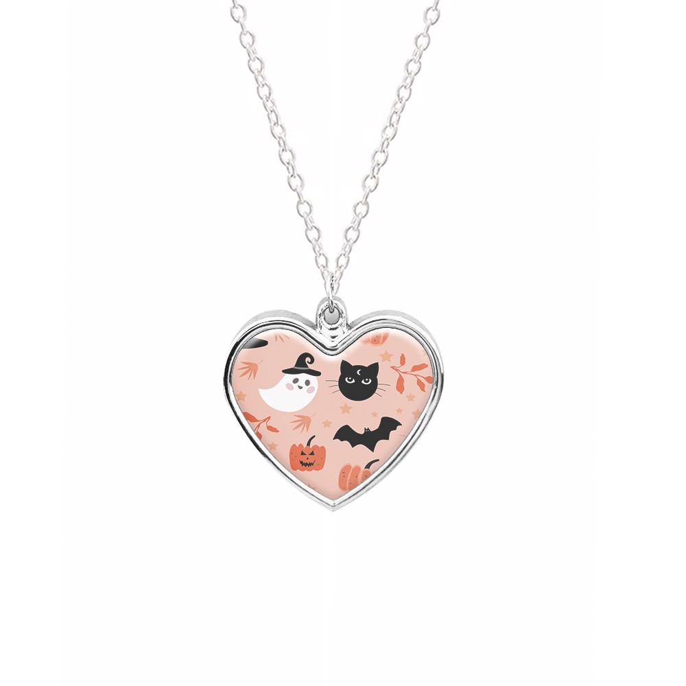 Pretty Pink Halloween Pattern Necklace