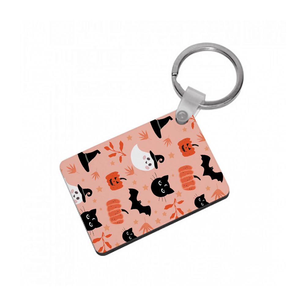 Pretty Pink Halloween Pattern Keyring