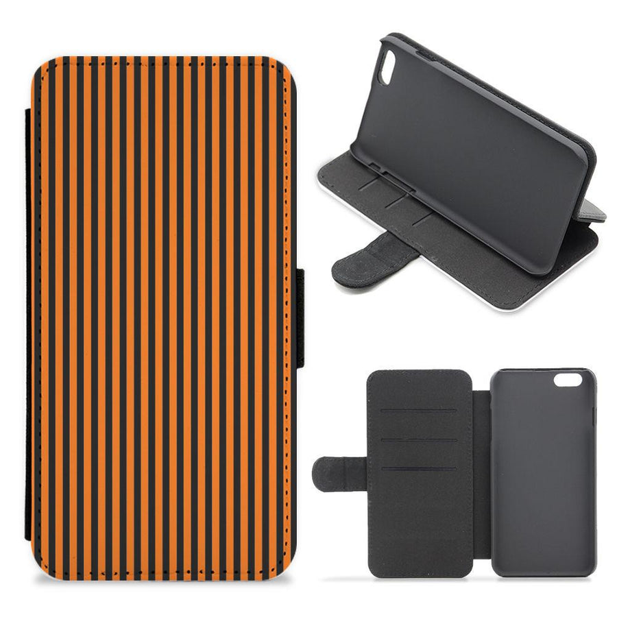 Orange & Black Stripe Flip / Wallet Phone Case