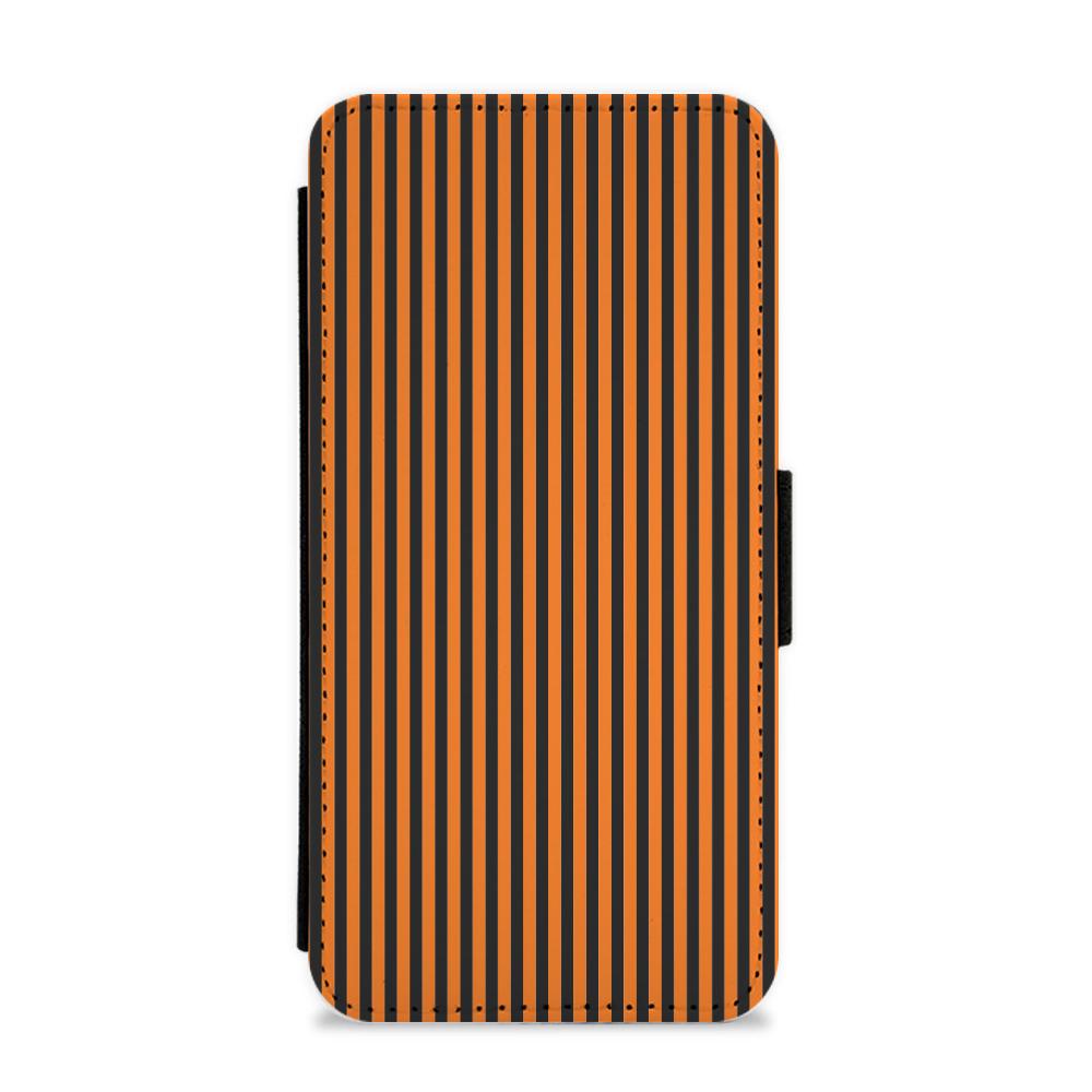 Orange & Black Stripe Flip / Wallet Phone Case