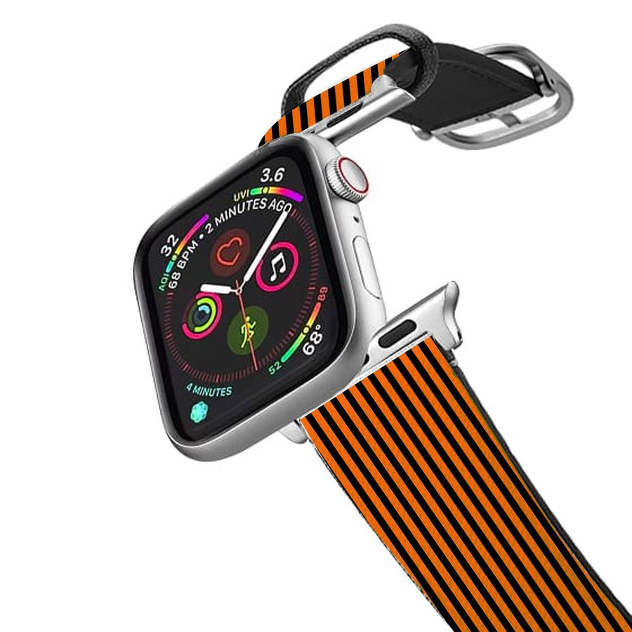 Orange & Black Stripe Apple Watch Strap