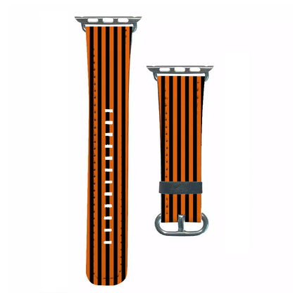 Orange & Black Stripe Apple Watch Strap