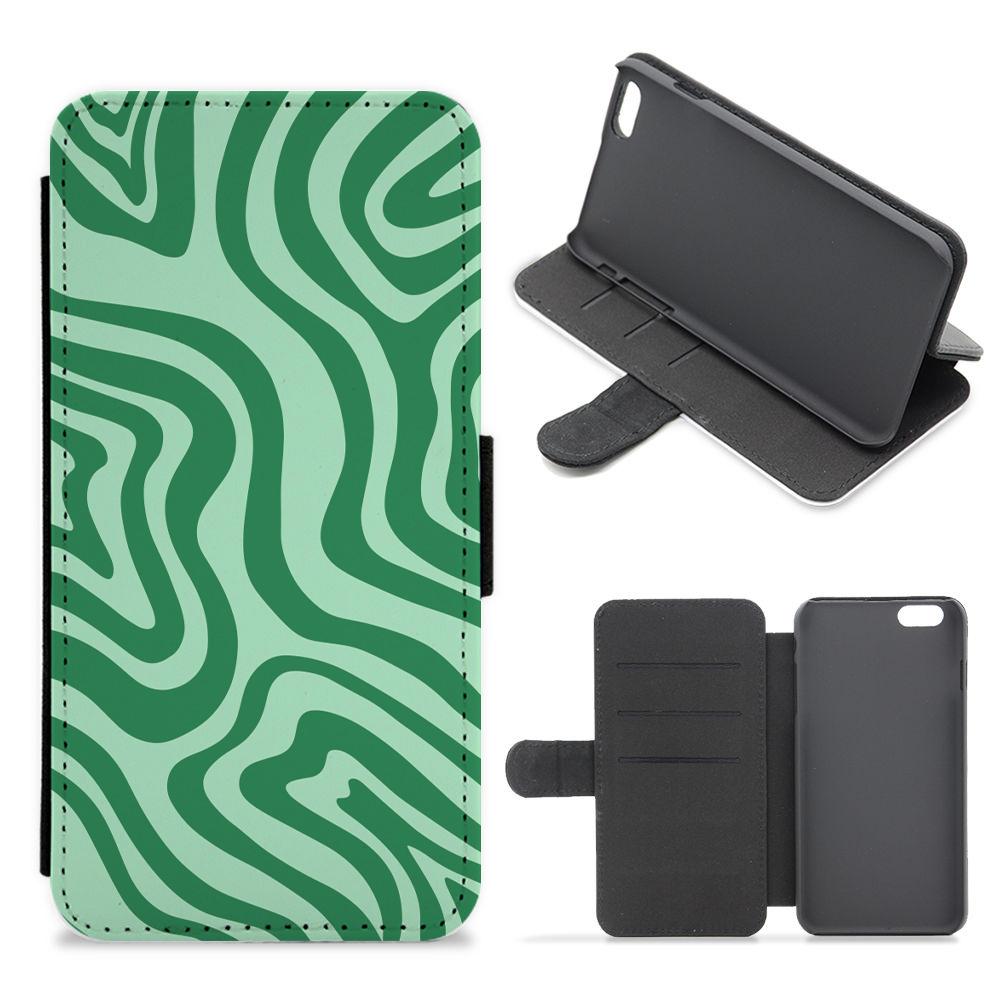 Green Abstract Halloween  Flip / Wallet Phone Case