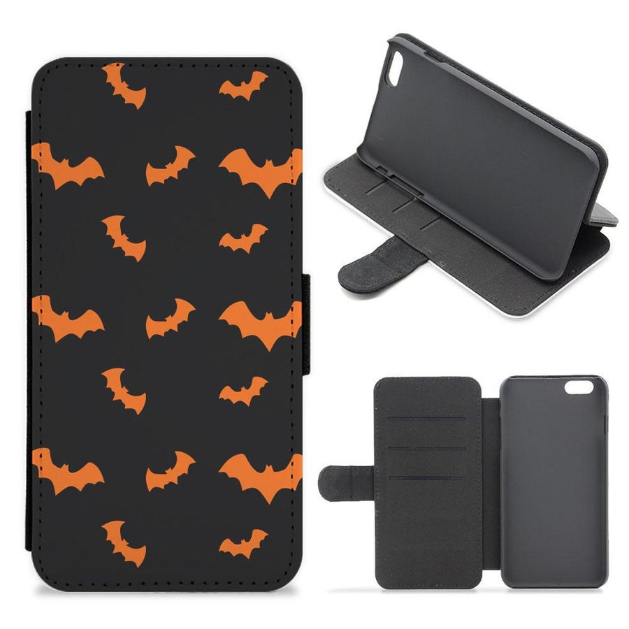 Orange Bat Flip / Wallet Phone Case