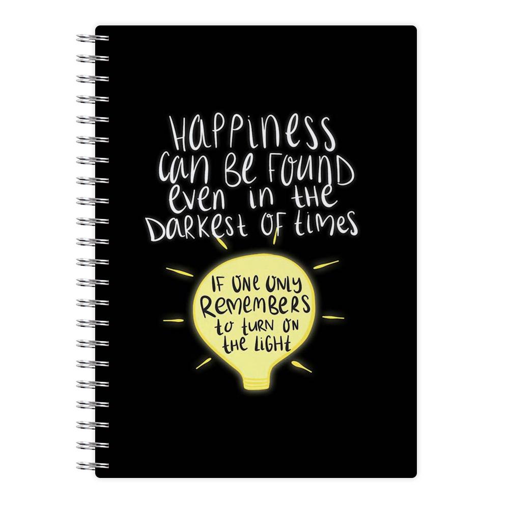 Happiness Can Be Found In The Darkest of Times - Harry Potter Notebook - Fun Cases
