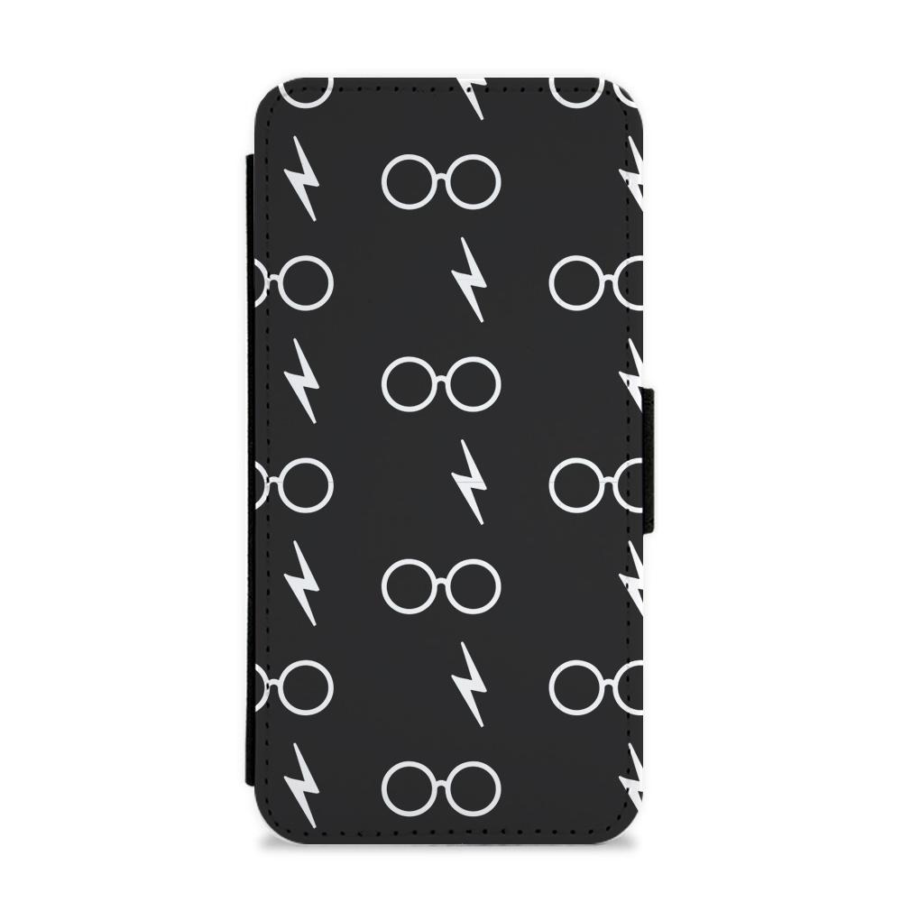 Glasses & Scar Pattern - Harry Potter Flip / Wallet Phone Case
