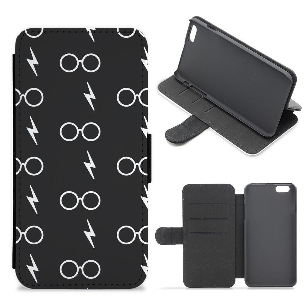 Glasses & Scar Pattern - Harry Potter Flip / Wallet Phone Case