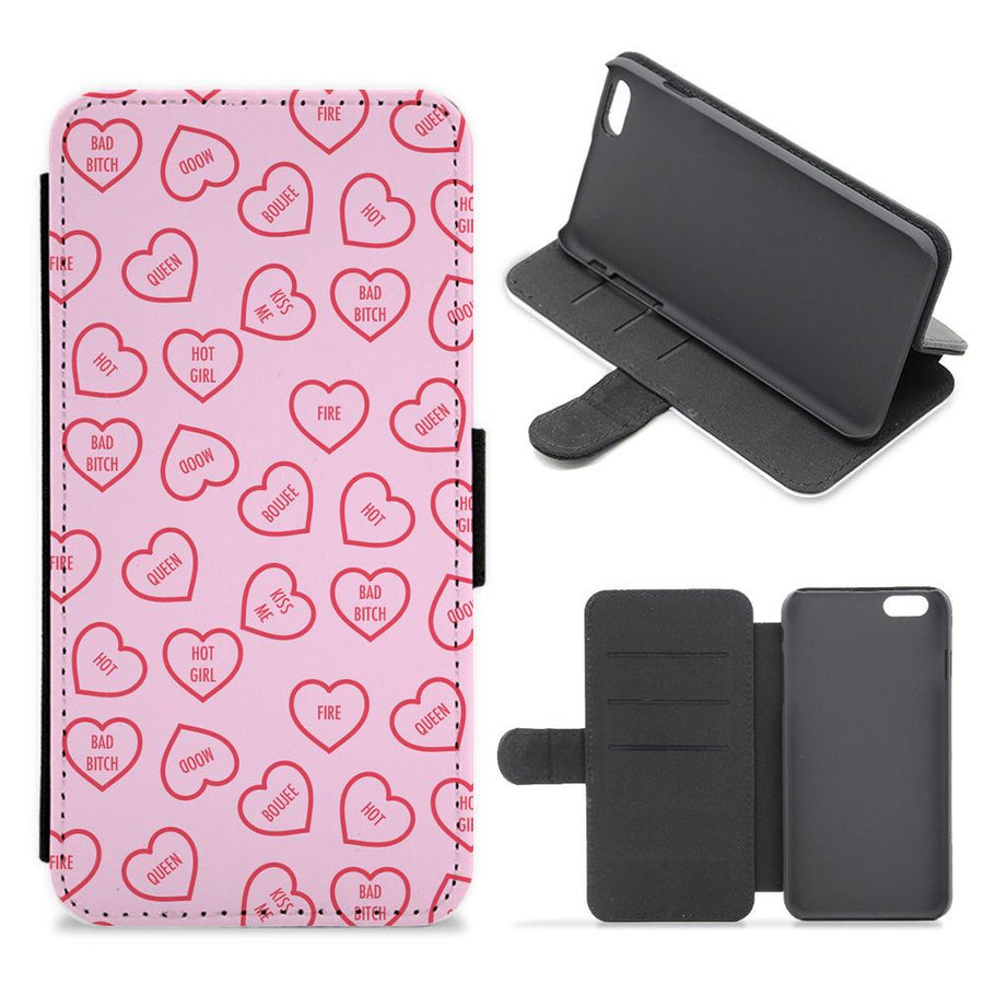 Hot Girl Summer Hearts Pattern Flip / Wallet Phone Case