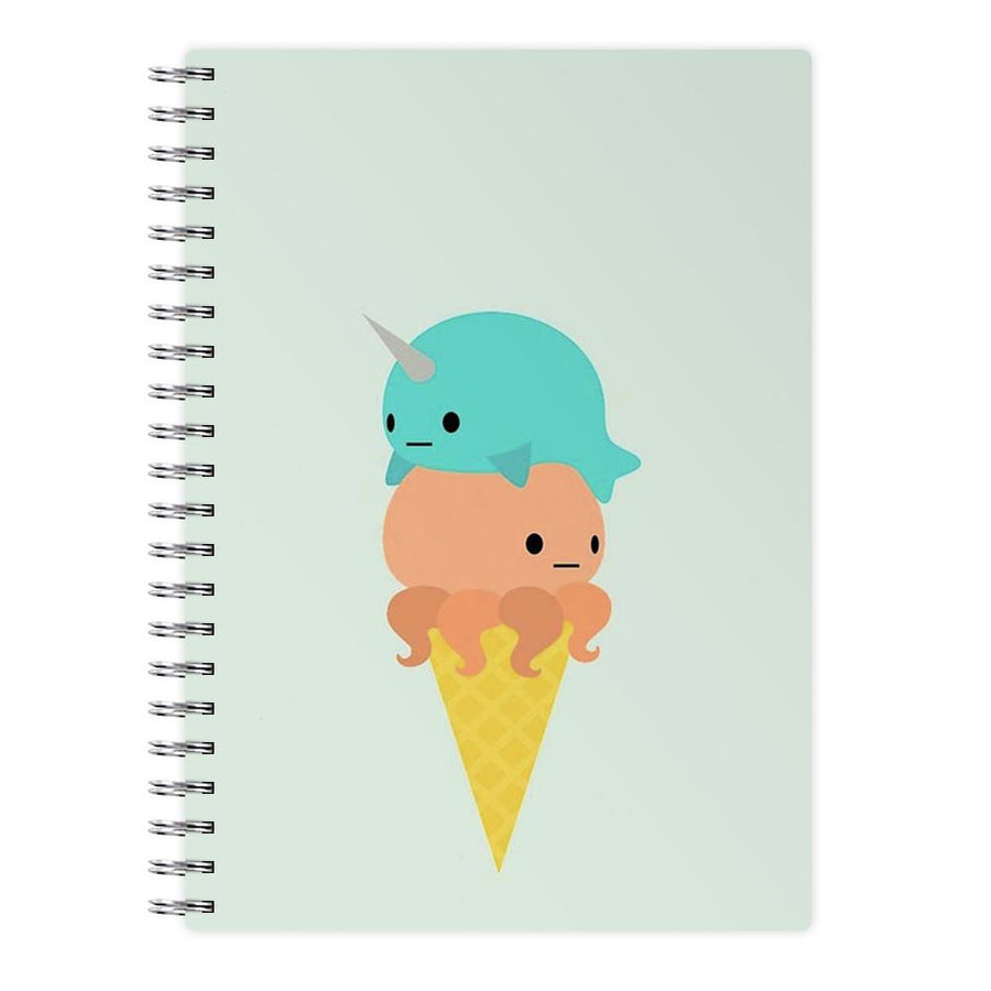 Narwhal Octopus Ice Cream Notebook - Fun Cases