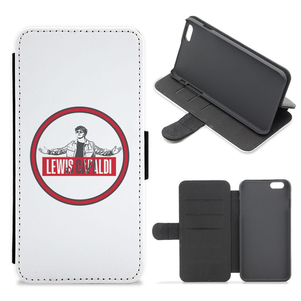 Red Lewis Capaldi Circle Flip / Wallet Phone Case