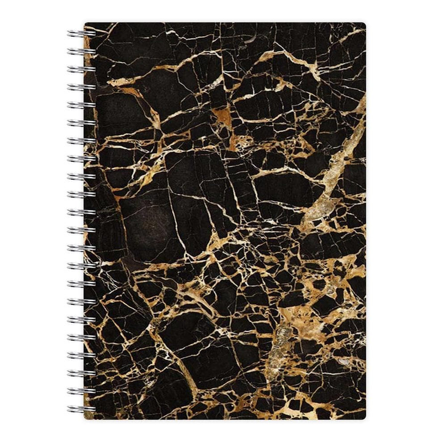 Black & Gold Marble Pattern Notebook - Fun Cases