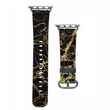 Black & Gold Marble Pattern Apple Watch Strap