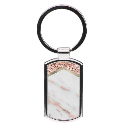 Rose Gold Marble & Glitter Luxury Keyring