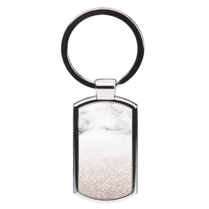 Rose Gold Glitter & Marble Luxury Keyring