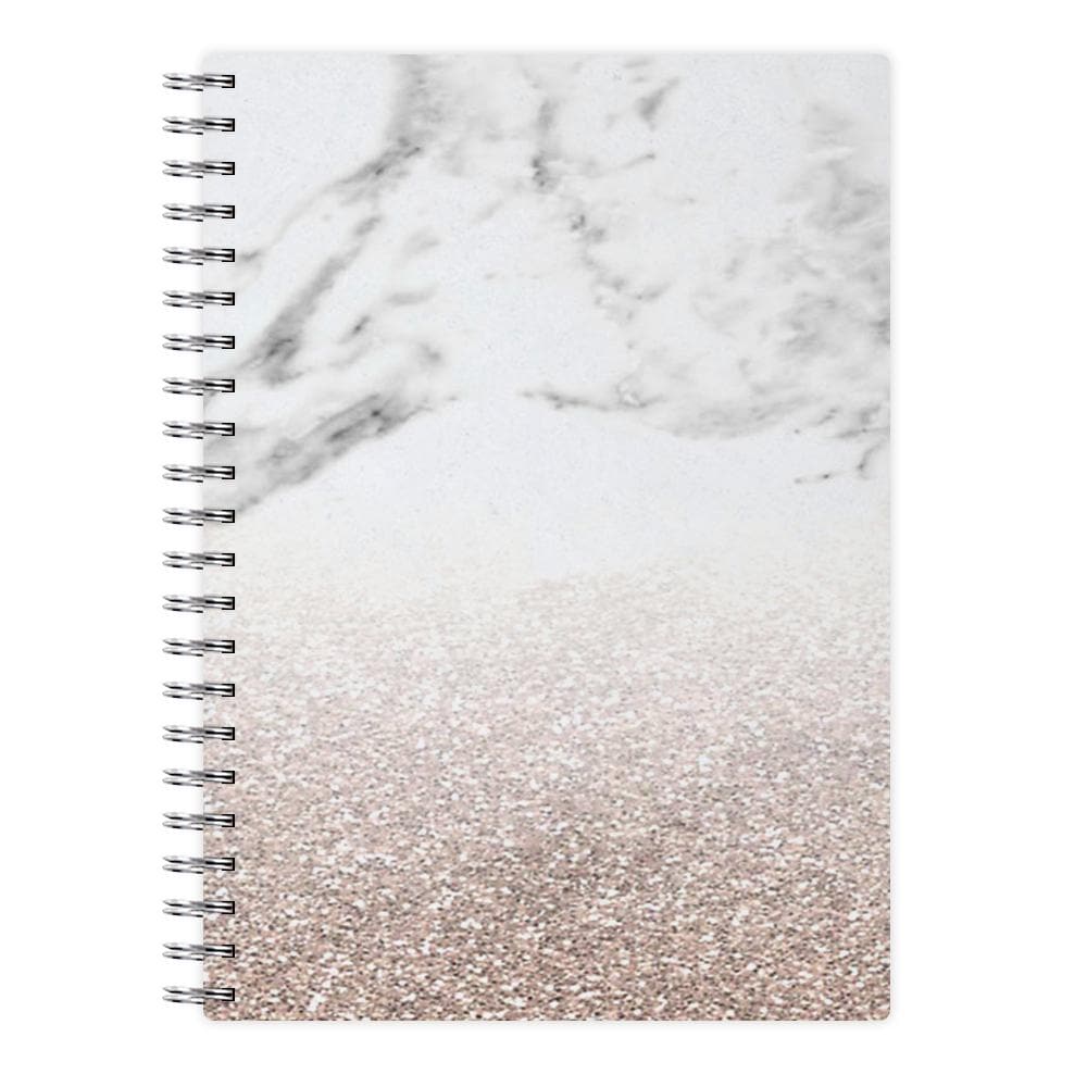 Rose Gold Glitter & Marble Notebook - Fun Cases
