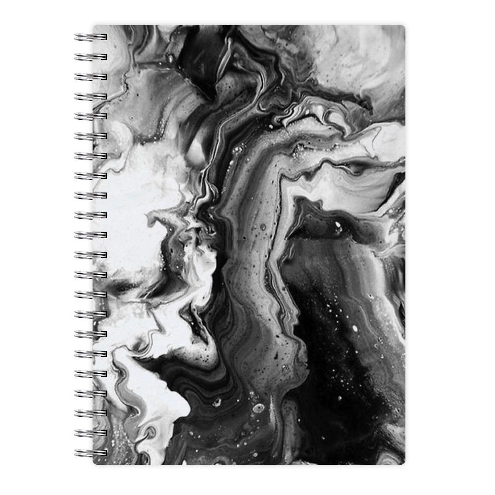 Black and White Leaking Marble Notebook - Fun Cases