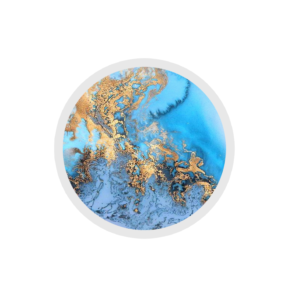 Sea Blue and Gold Marble Sticker