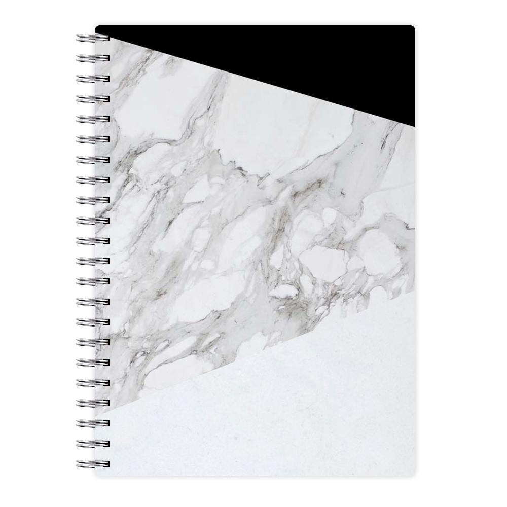 White, Black and Marble Pattern Notebook - Fun Cases