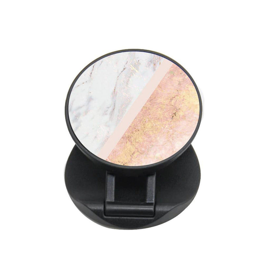 Marble and Rose Gold FunGrip - Fun Cases
