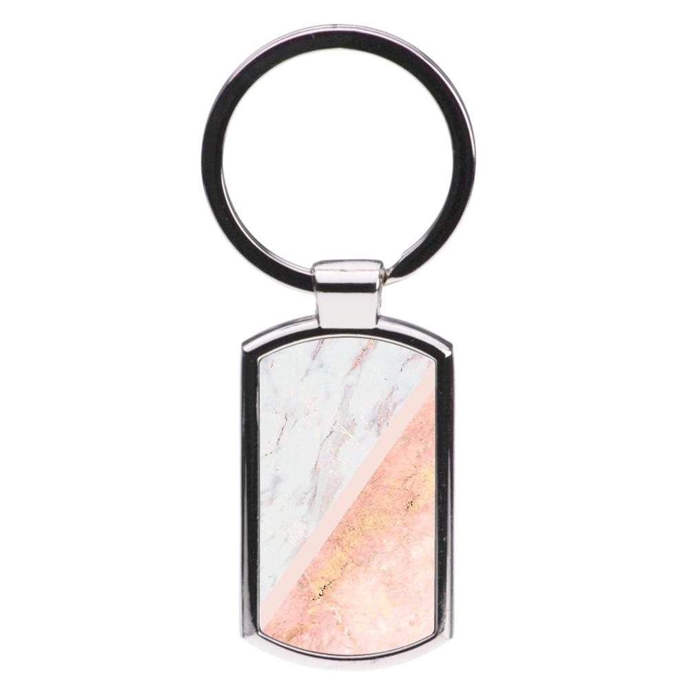 Marble and Rose Gold Luxury Keyring