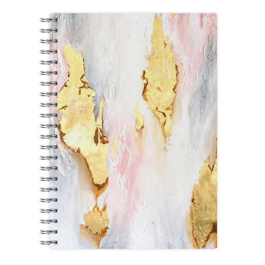 Gold Flaked Marble Pattern Notebook - Fun Cases